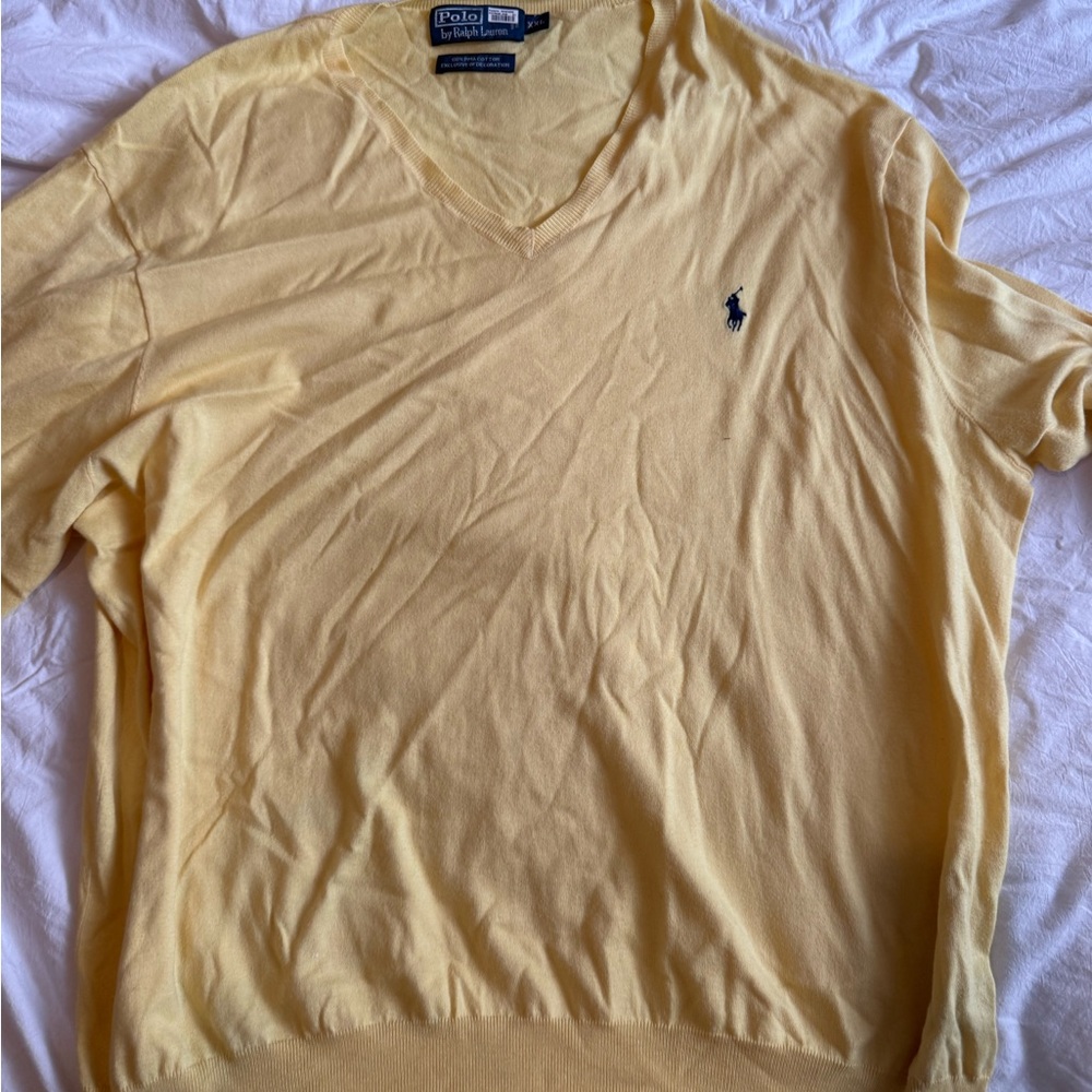 Polo by Ralph Lauren Men's V-Neck Sweater in Sunny Yellow